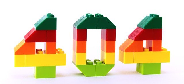 404 aus Legosteinen